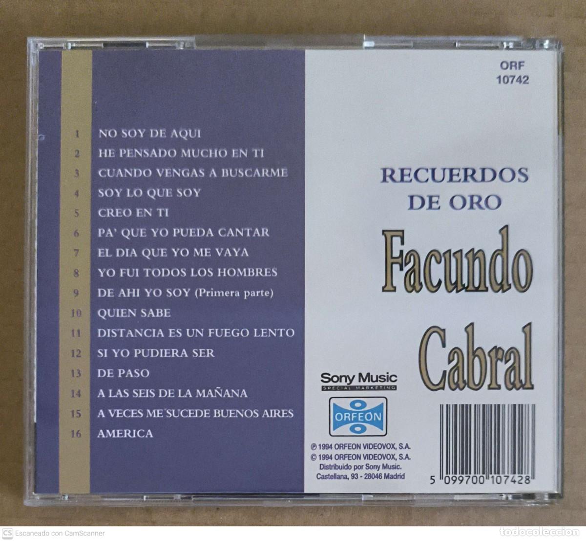 CDs de m&uacute;sica: FACUNDO CABRAL (RECUERDOS DE ORO) CD - Foto 2