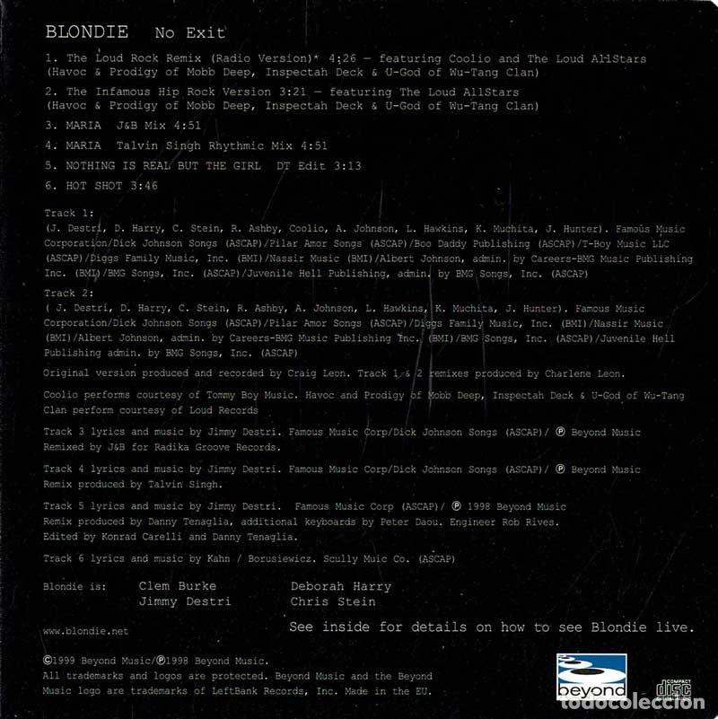 CDs de m&uacute;sica: Blondie - No Exit. CD Maxi-Single - Foto 2