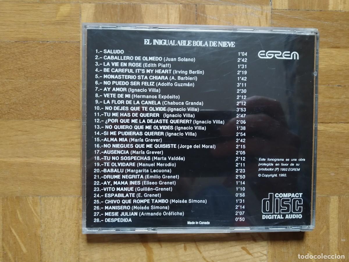CDs de m&uacute;sica: CD EL INIGUALABLE BOLA DE NIEVE DISCO COMO NUEVO - Foto 2
