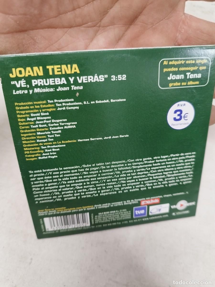 CDs de m&uacute;sica: Joan Tena - VE, PRUEBA Y VERAS. Cd single. - Foto 2