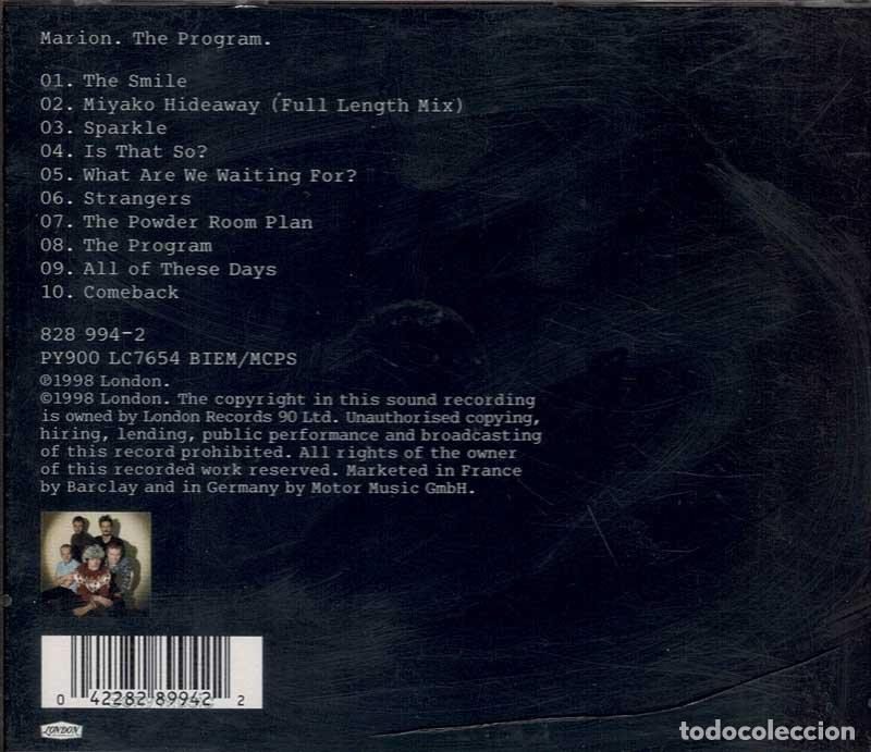 CDs de m&uacute;sica: Marion - The Program. CD - Foto 2