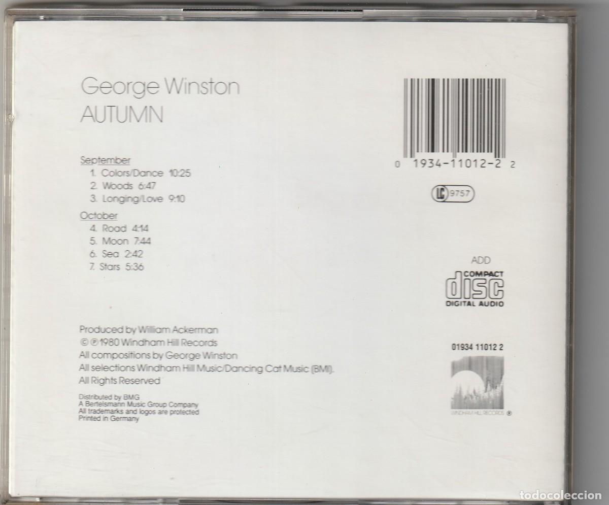 CDs de m&uacute;sica: GEORGE WINSTON - AUTUMN (CD WINDHAM HILL 1990) - Foto 2