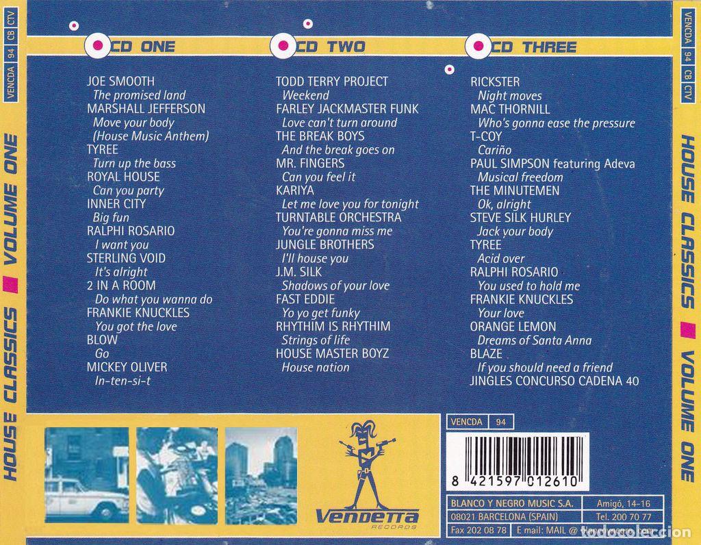 CDs de m&uacute;sica: house classics volumen one [1997] 3cds - Foto 2