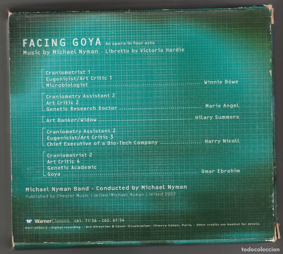 CDs de m&uacute;sica: MICHAEL NYMAN - FACING GOYA (2 X CD + LIBRETO WARNER CLASSICS 2002) - Foto 2