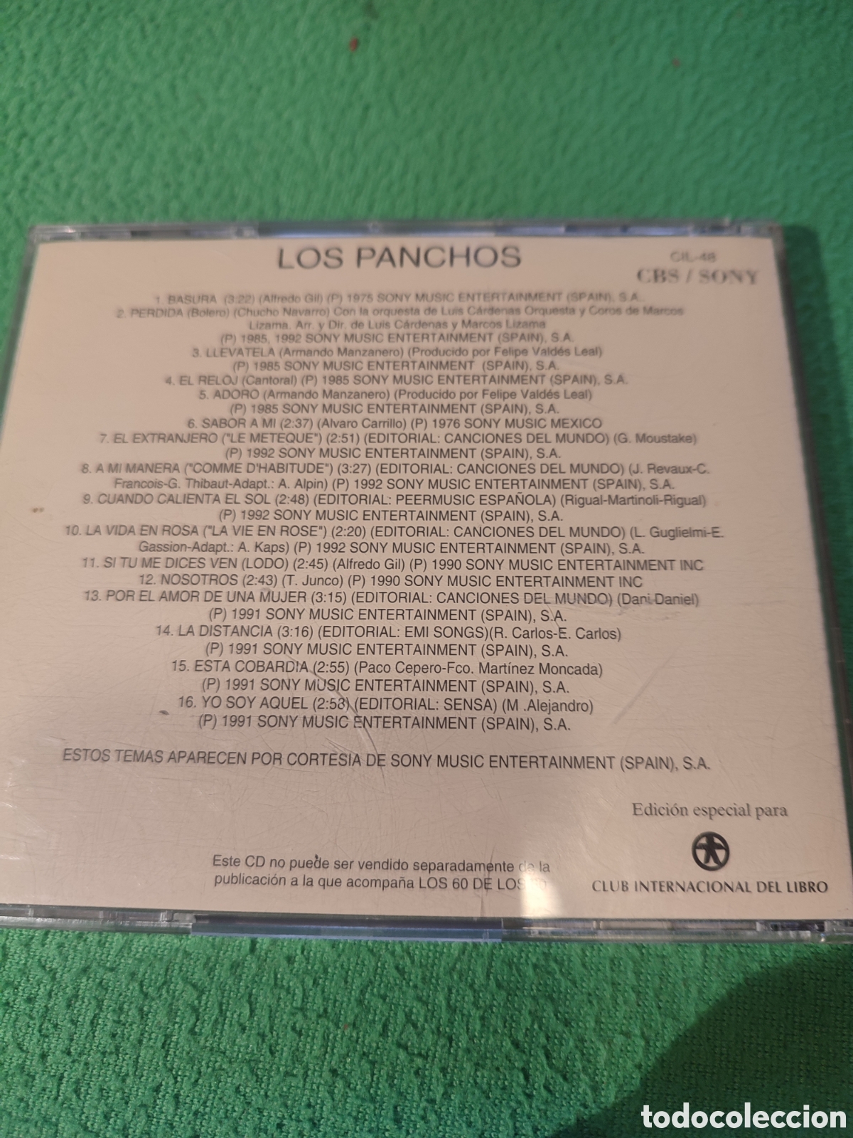 CDs de m&uacute;sica: Los Panchos - Los 60 de los 60 1993 - Foto 3