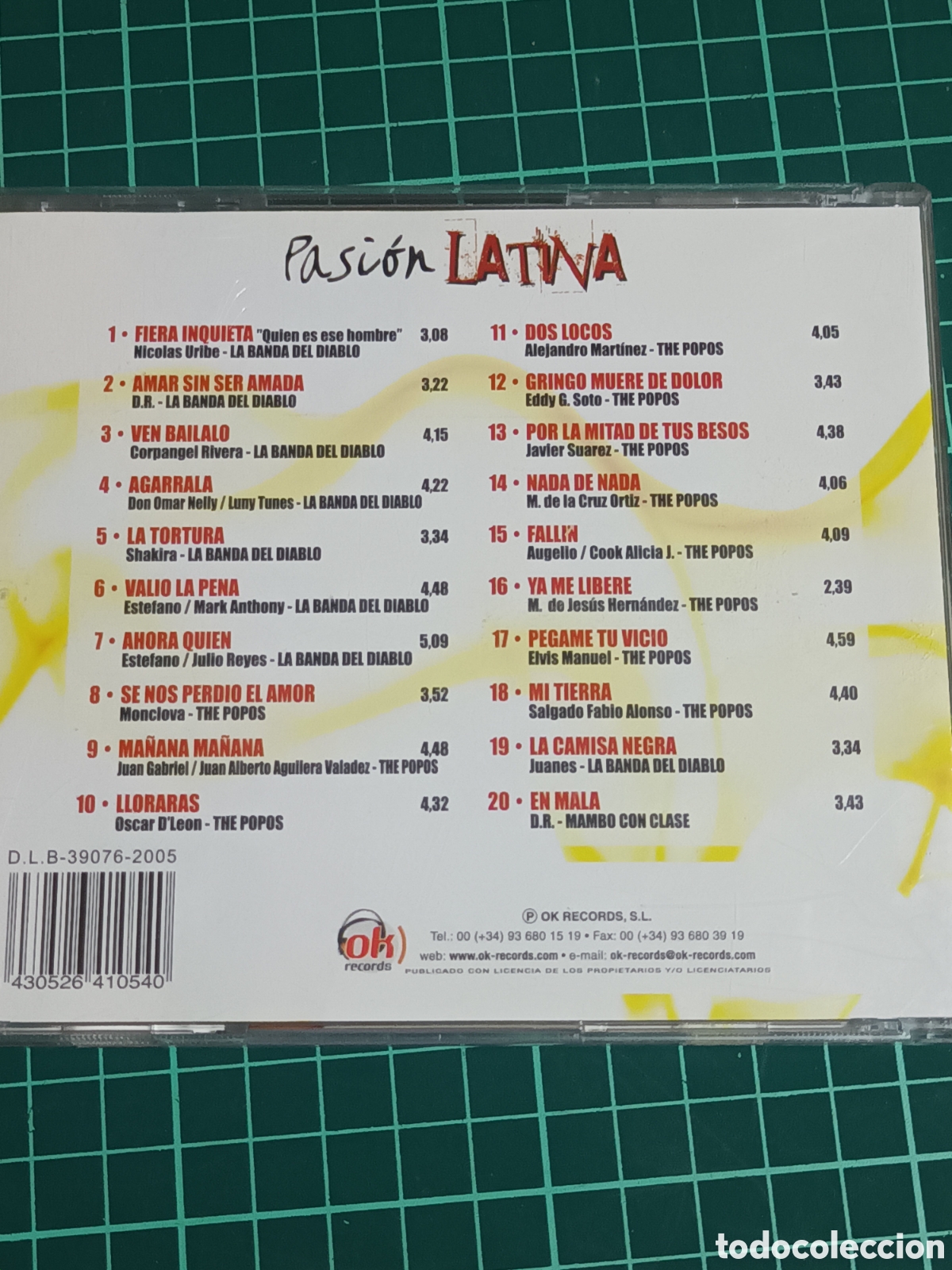CDs de m&uacute;sica: Pasi&oacute;n latina 20hits - Foto 2