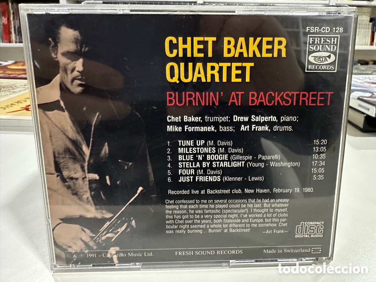 CDs de m&uacute;sica: Chet Baker - Burnin At Backstreet (CD) - Foto 2