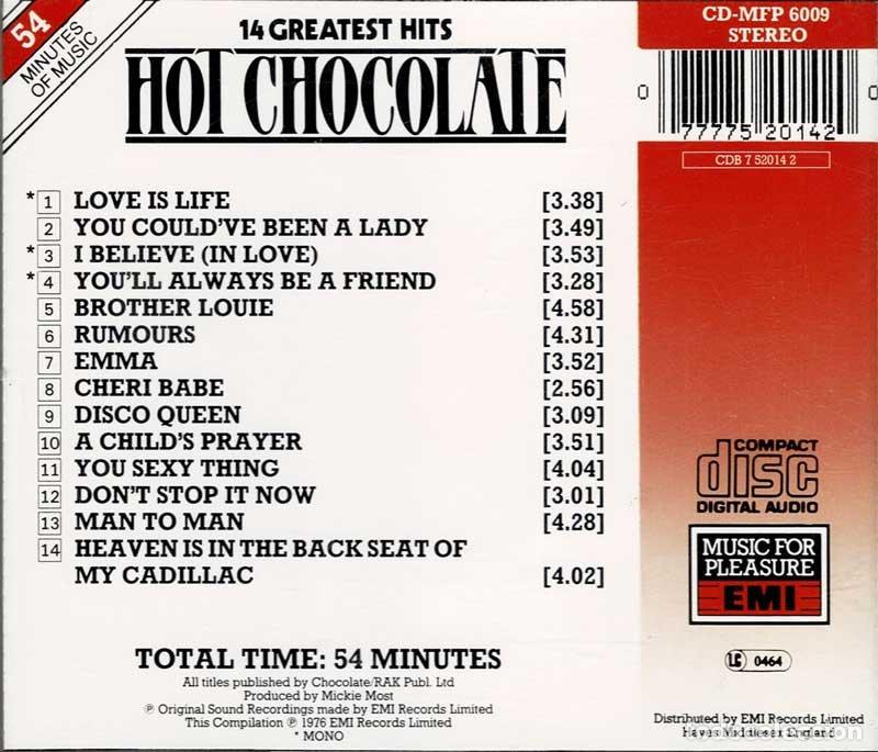 CDs de m&uacute;sica: Hot Chocolate - 14 Greatest Hits. CD - Foto 2