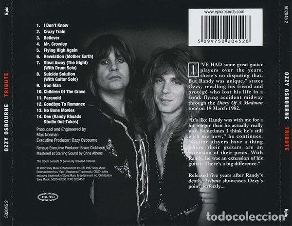 CDs de m&uacute;sica: Ozzy Osbourne &lrm;&ndash; Randy Rhoads Tribute - CD - Foto 2
