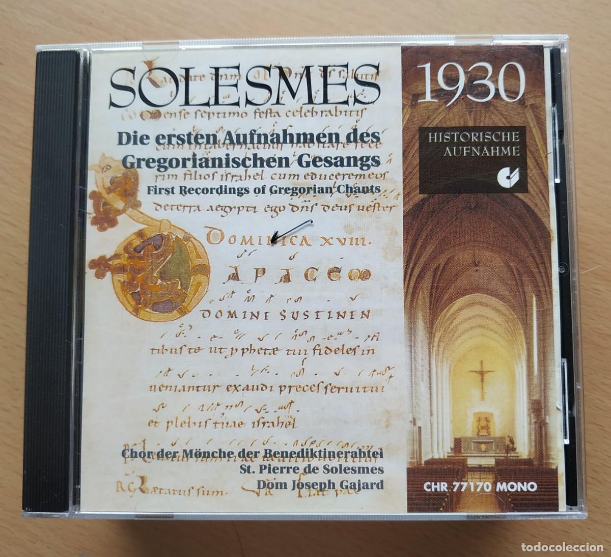 CDs de m&uacute;sica: CD SOLESMES 1930 CANTO GREGORIANO - Foto 1