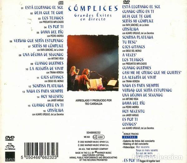 CDs de m&uacute;sica: C&oacute;mplices &ndash; Grandes &Eacute;xitos En Directo - CD + DVD - Foto 2