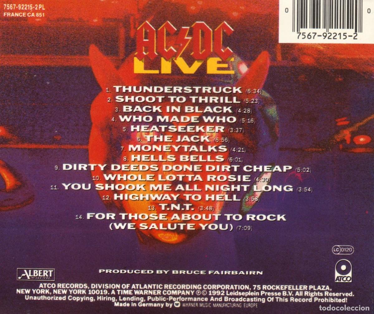 CDs de m&uacute;sica: �T3460 - AC DC. LIVE. CD. - Foto 2