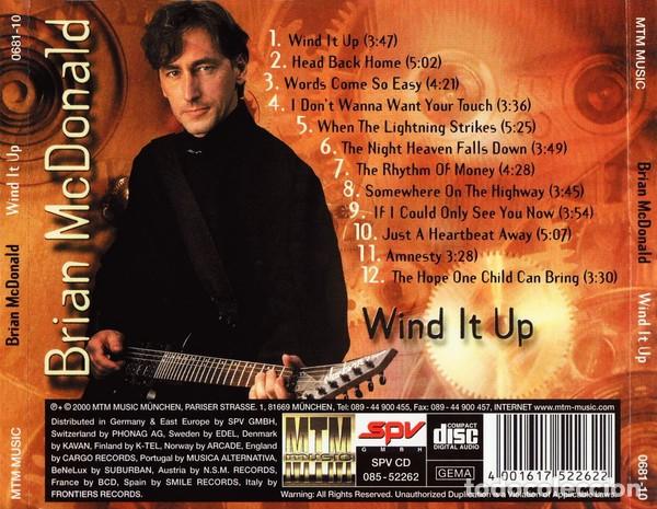 CDs de m&uacute;sica: BRIAN McDONALD (Wind It Up) - Foto 2