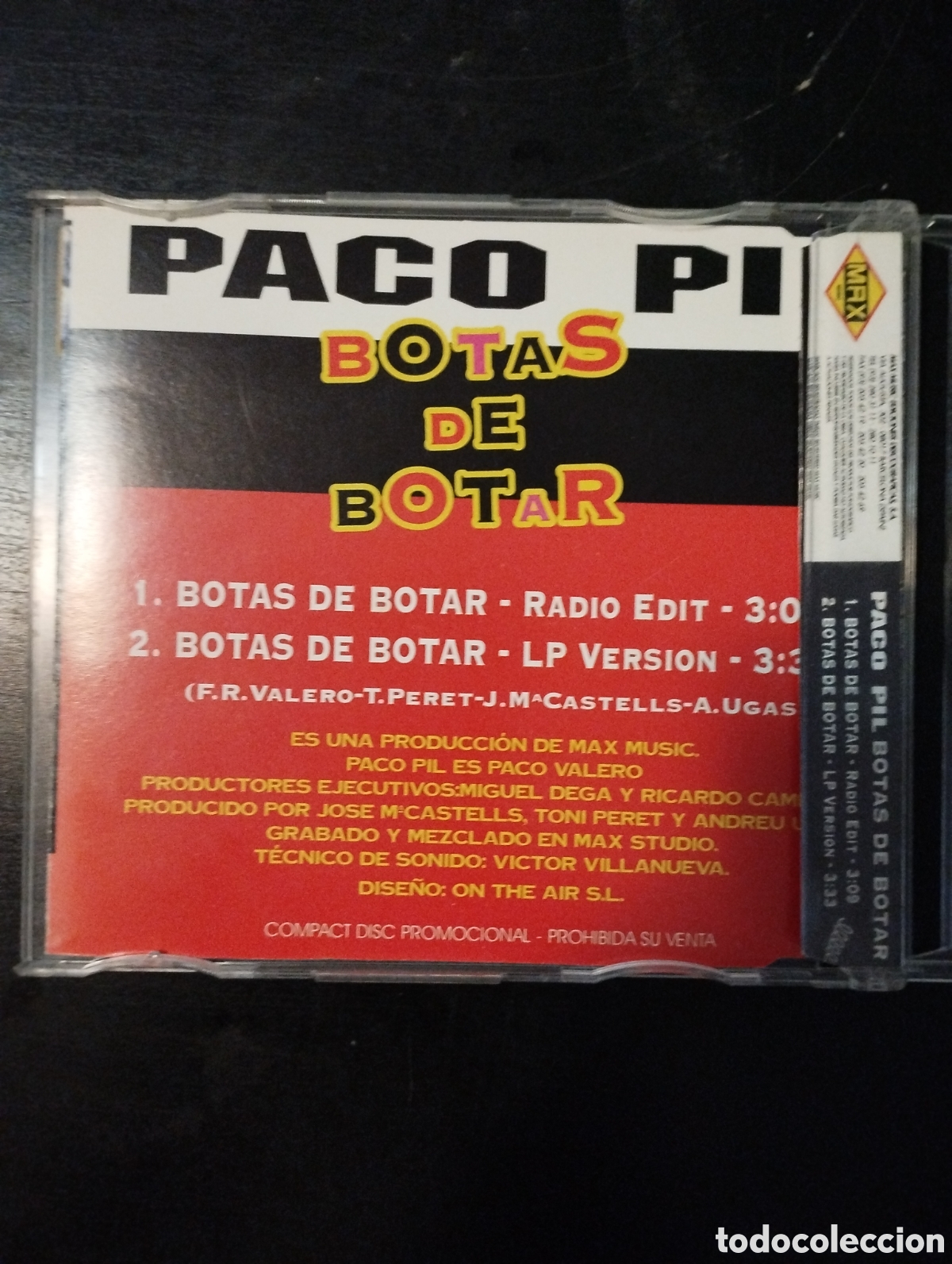 CDs de m&uacute;sica: Paco Pil &ndash; Botas De Botar. 1994. CD, Single. Max Music &ndash; M 868 DP-2 - Foto 2