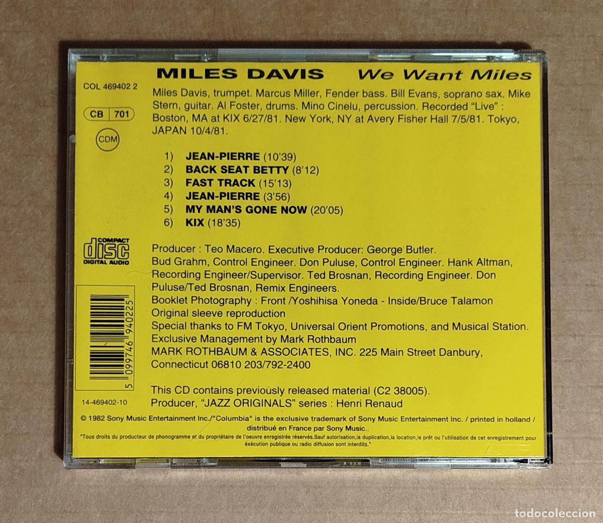 CDs de m&uacute;sica: MILES DAVIS - WE WANT MILES - 1982 - Foto 3