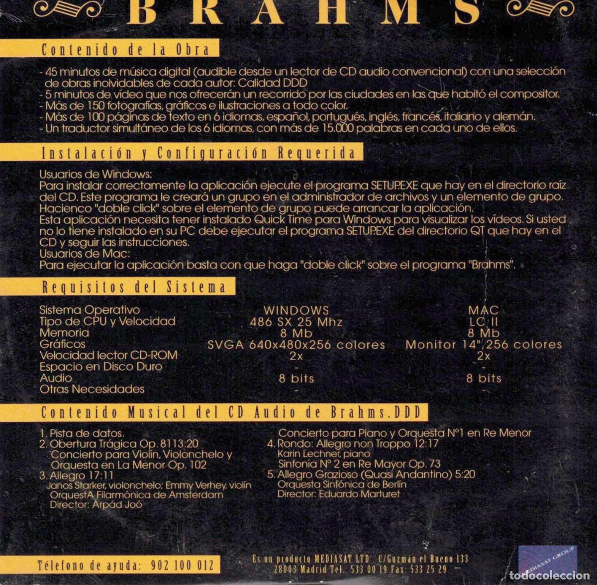 CDs de m&uacute;sica: CD AUDIO - CD ROM - JOHANNES BRAHMS - Foto 2