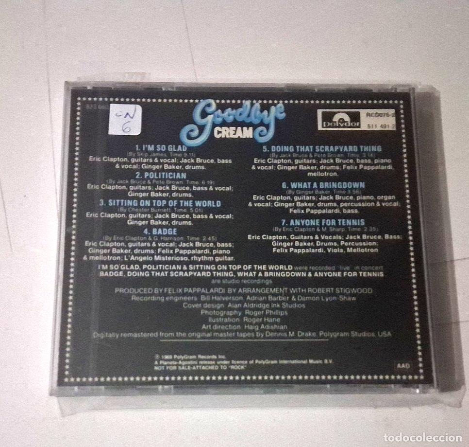 CDs de m&uacute;sica: CREAM &rdquo;GOODBYE&rdquo; CD 7 TRACKS COMO NUEVO - Foto 2