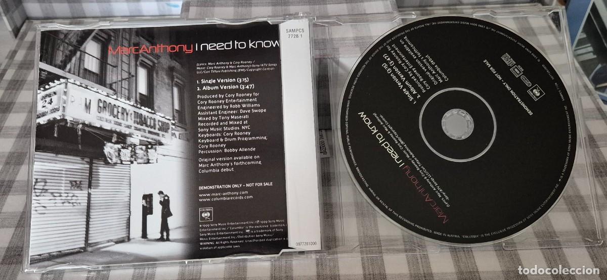 CDs de m&uacute;sica: CD PROMO - MARC ANTHONY - I NEED TO KNOW - Foto 3