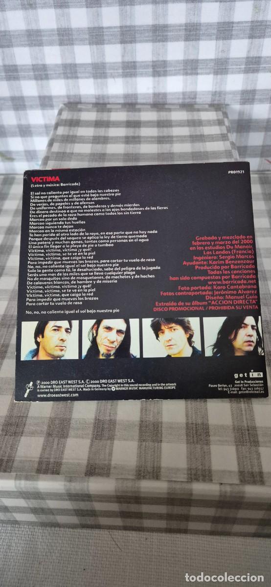 CDs de m&uacute;sica: CD PROMO - BARRICADA - VICTIMA - Foto 2