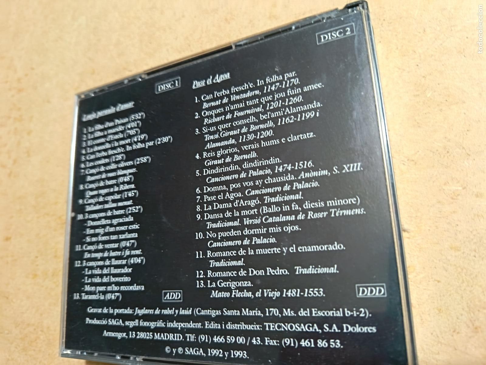 CDs de m&uacute;sica: ADOLFO OSTA. DE LA JOGLARESCA TRADICIONAL. 2 CDS. - Foto 2