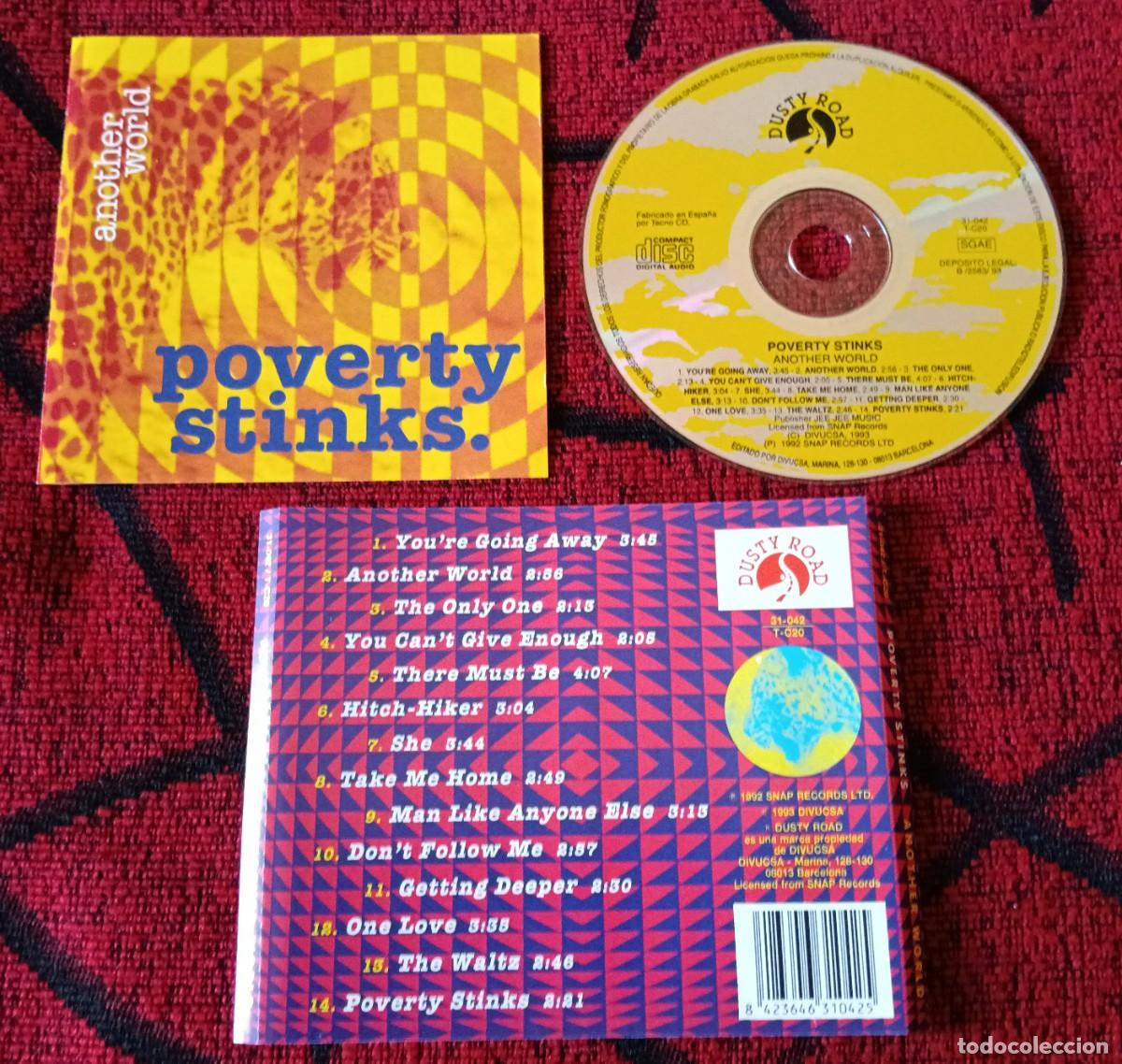 CDs de m&uacute;sica: POVERTY STINKS ** Another World ** CD 1993 - Foto 1