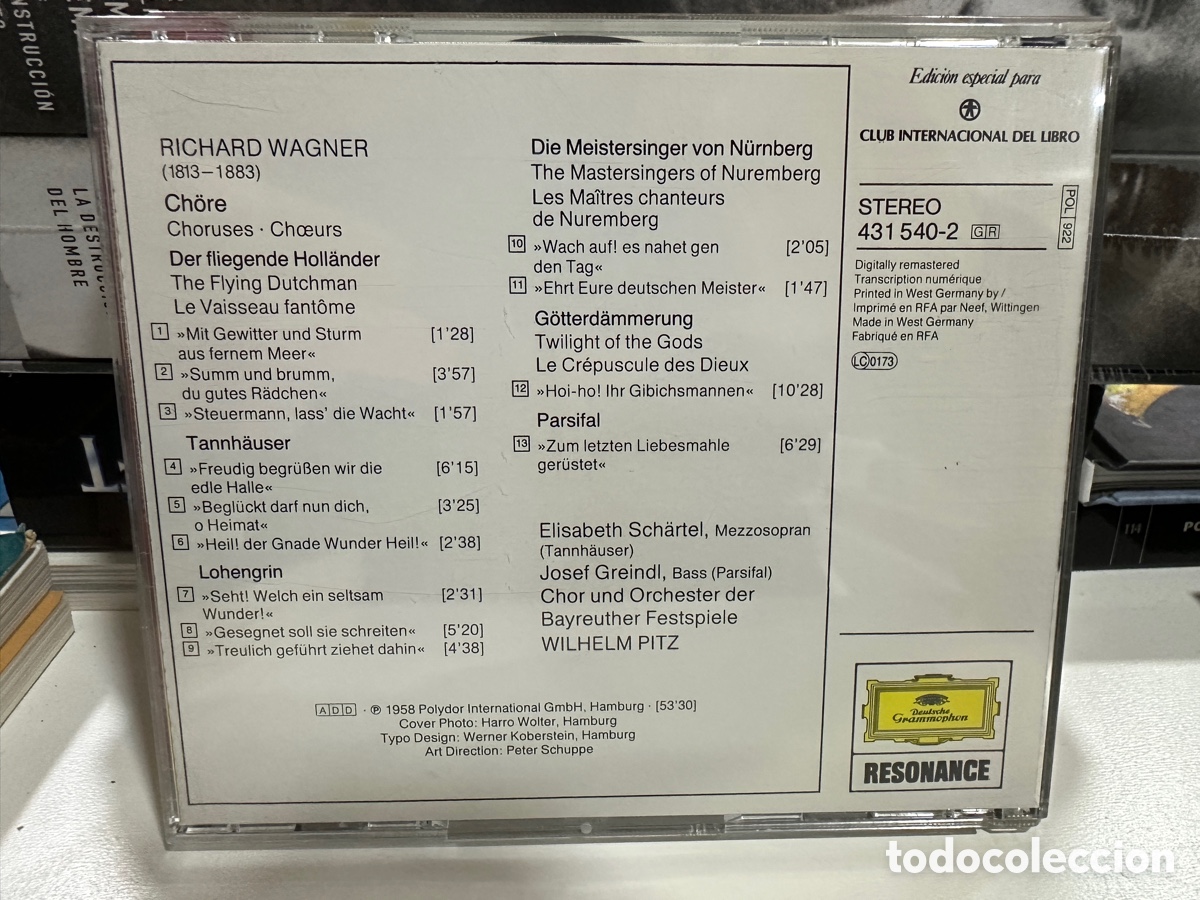 CDs de m&uacute;sica: Wagner - Wilhelm Pitz - Ch&ouml;re (CD) - Foto 2