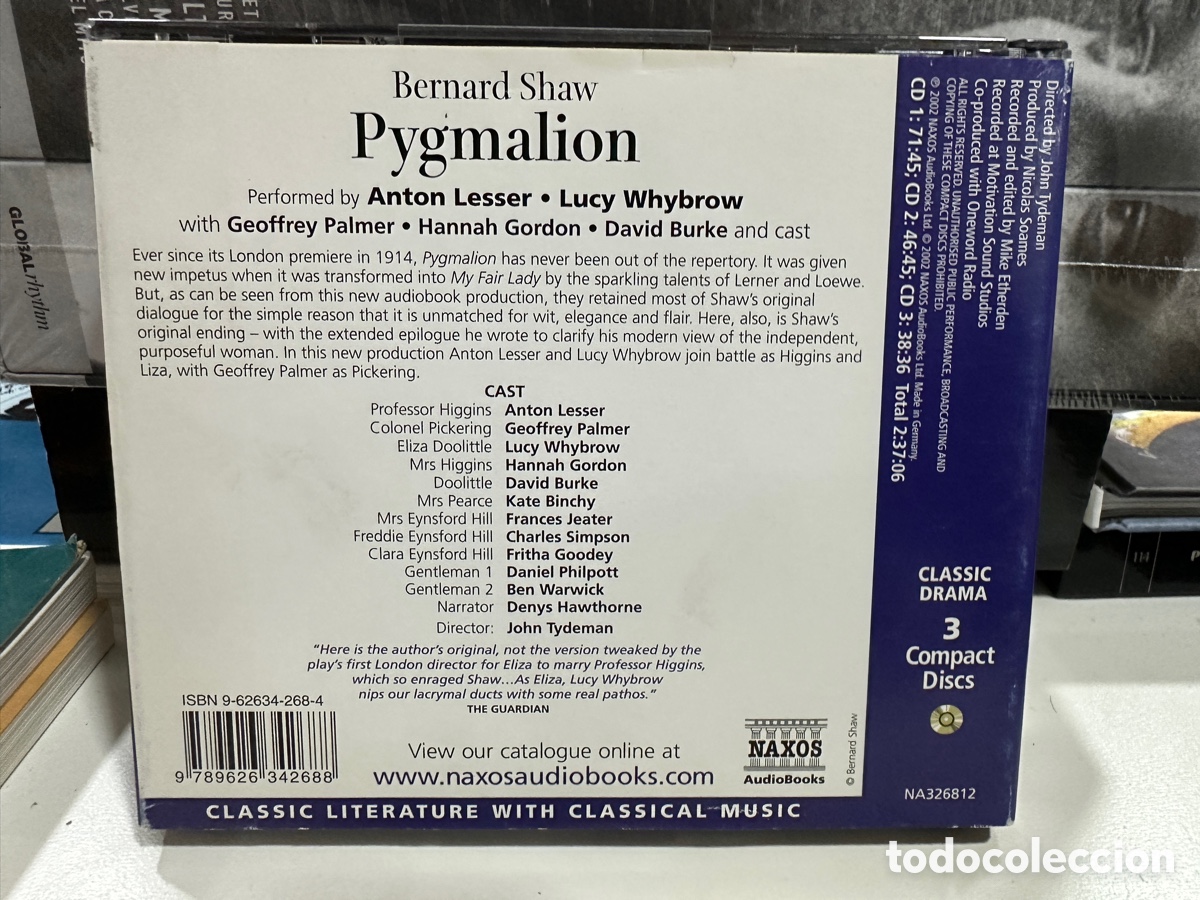 CDs de m&uacute;sica: George Bernard Shaw - Pygmalion (3xCD) - Foto 2