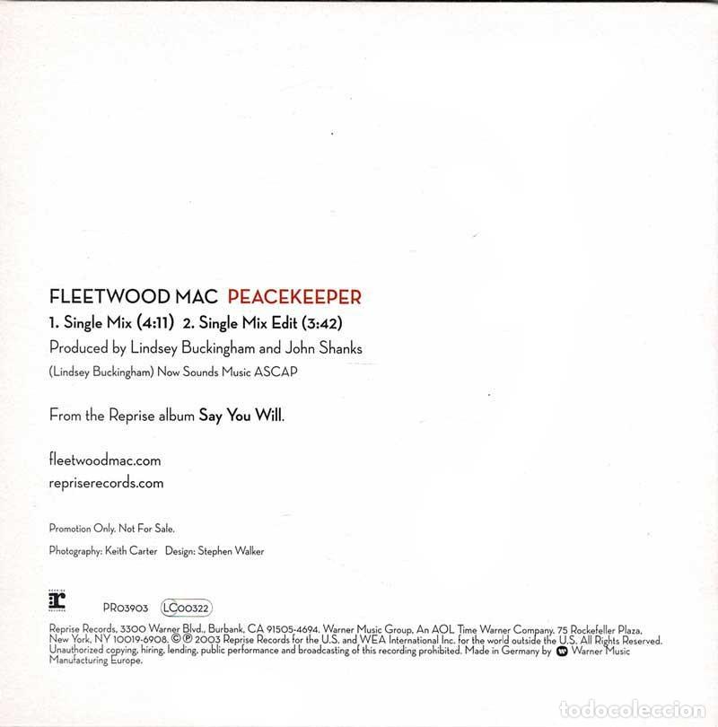 CDs de m&uacute;sica: Fleetwood Mac - Peacekeeper. CD Single Promo - Foto 2
