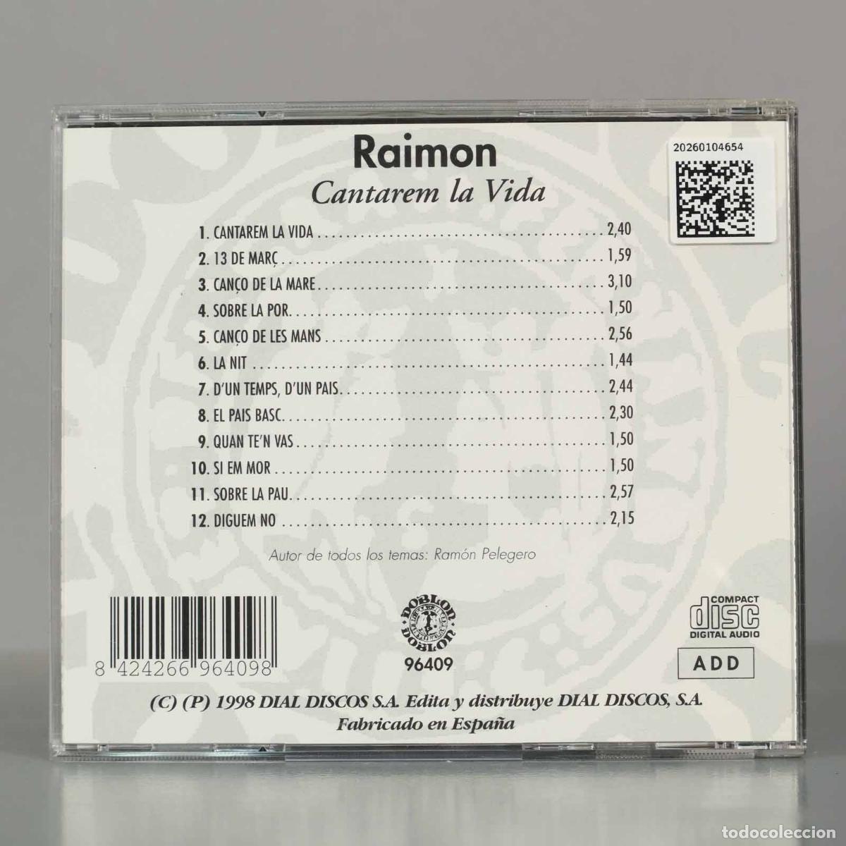 CDs de m&uacute;sica: CD. Raimon. Cantarem la Vida. - Foto 2