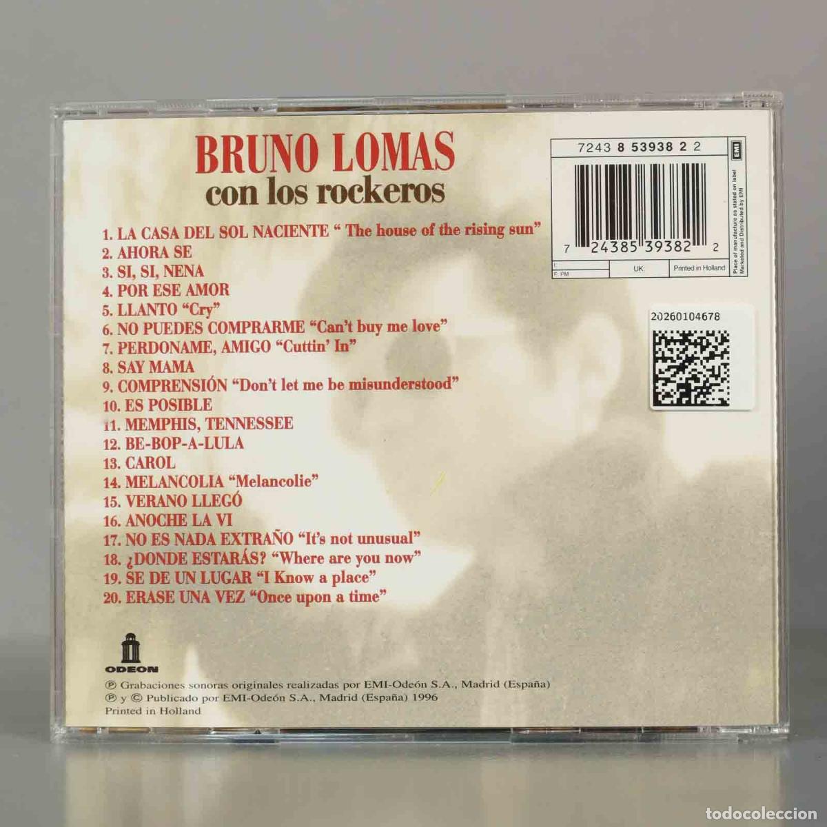 CDs de m&uacute;sica: CD. Bruno Lomas con Los Rockeros &ndash; Los EP&acute;s Originales - Foto 2