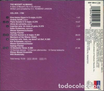 CDs de M&uacute;sica: The Mozart Almanac, Vol. 17: 1789- 0028943012829