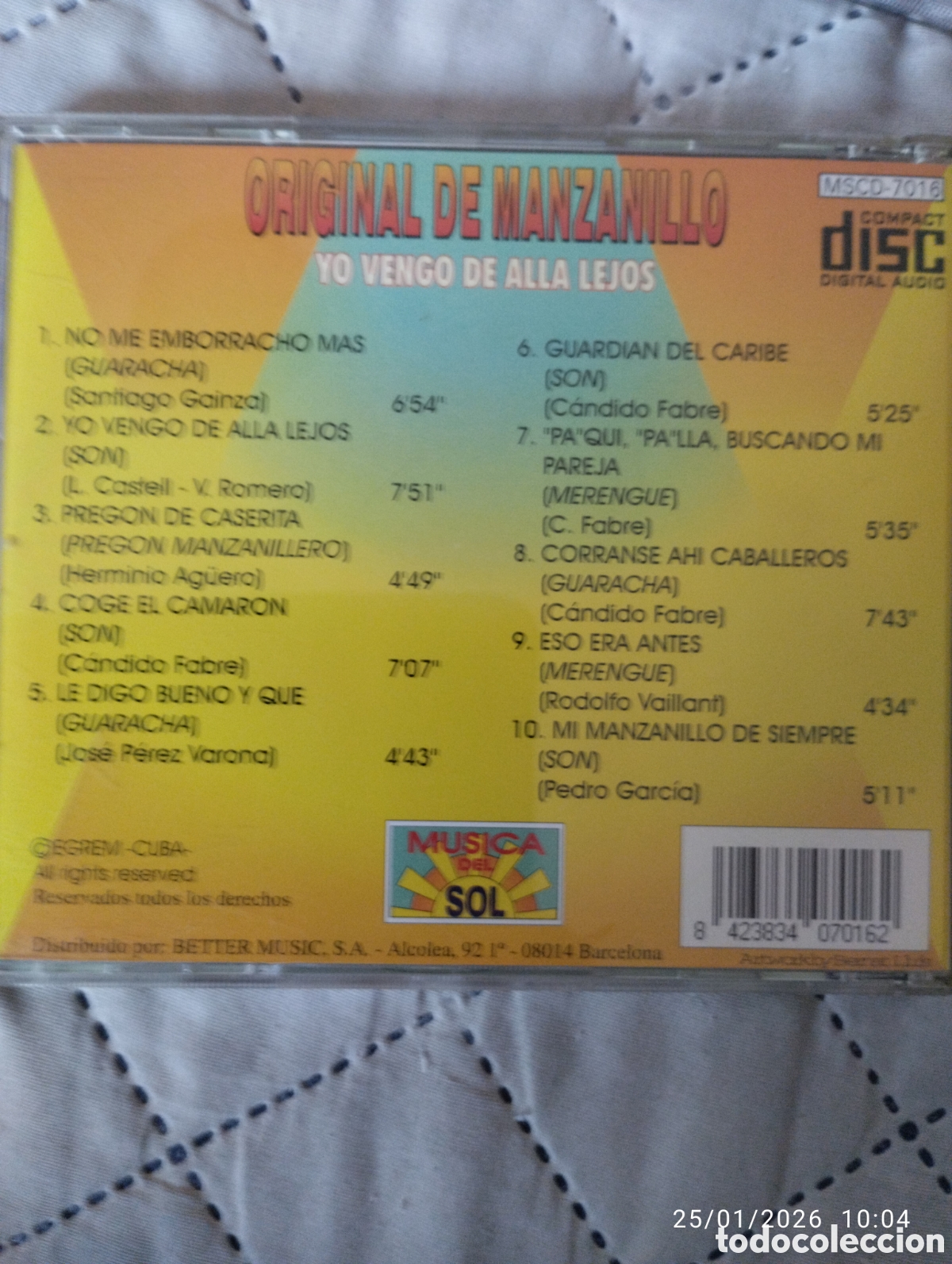 CDs de m&uacute;sica: CD de la ORIGINAL DE MANZANILLO - Foto 2