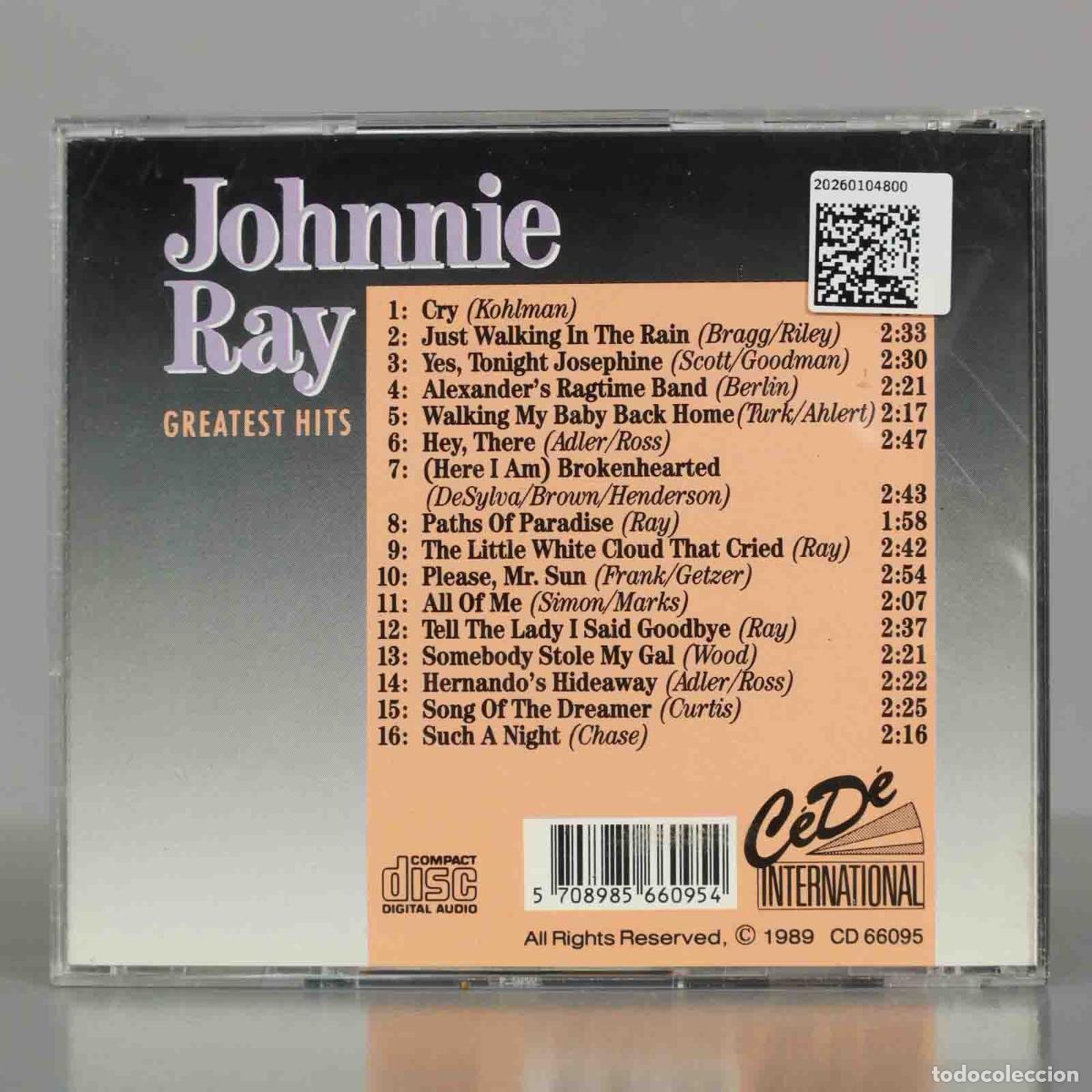 CDs de m&uacute;sica: CD. Johnnie Ray GREATEST HITS - Foto 2