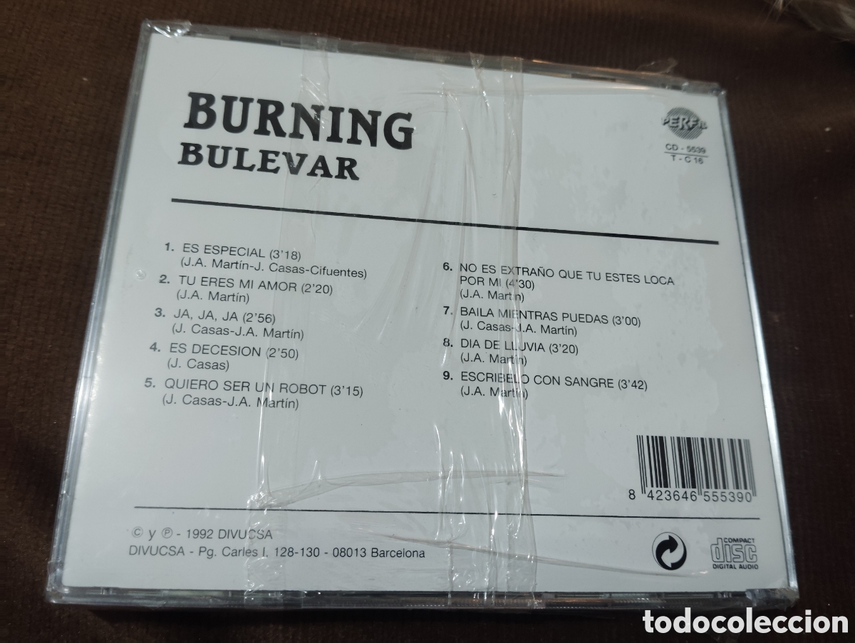 CDs de m&uacute;sica: BURNING - BULEVAR , 1992 / CD NUEVO Y PRECINTADO. - Foto 2