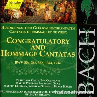 CDs de M&uacute;sica: Bach: Congratulatory And Hommage Cantatas- 4010276016397