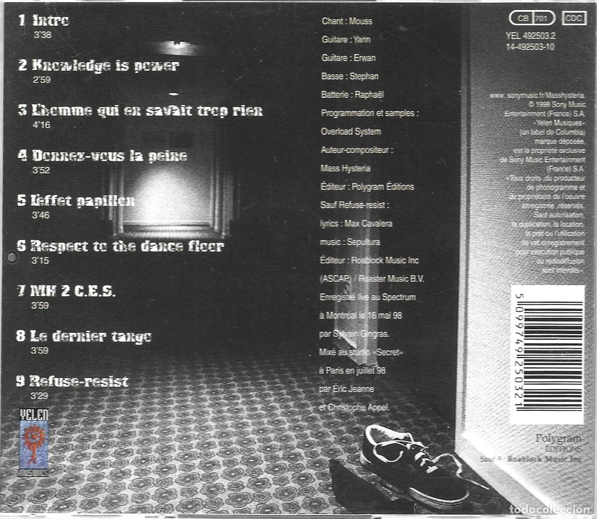 CDs de m&uacute;sica: MASS HYSTERIA CONTRADDICTION (CD) - Foto 2
