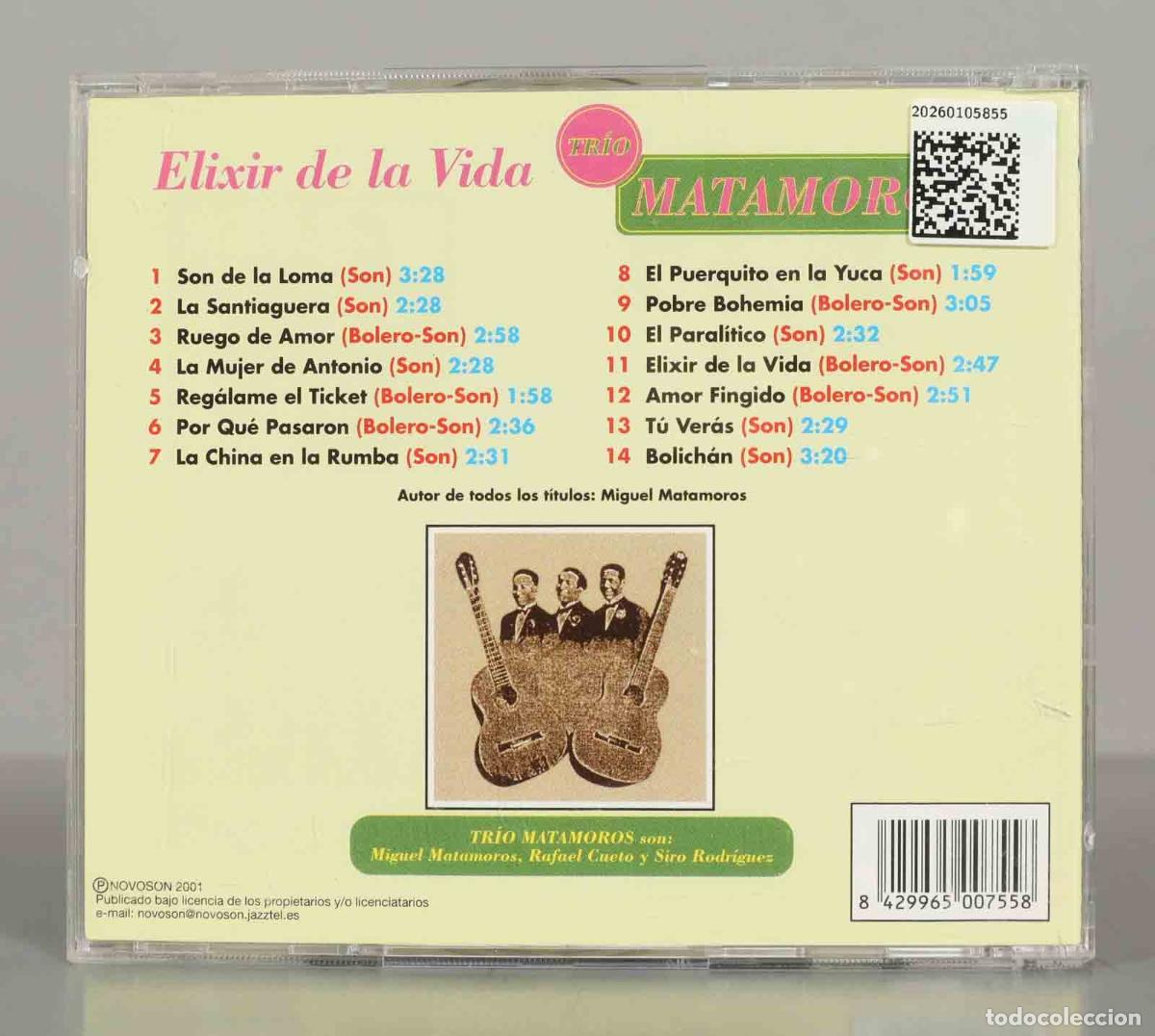 CDs de m&uacute;sica: CD. Trio Matamoros &ndash; Elixir De La Vida. - Foto 2