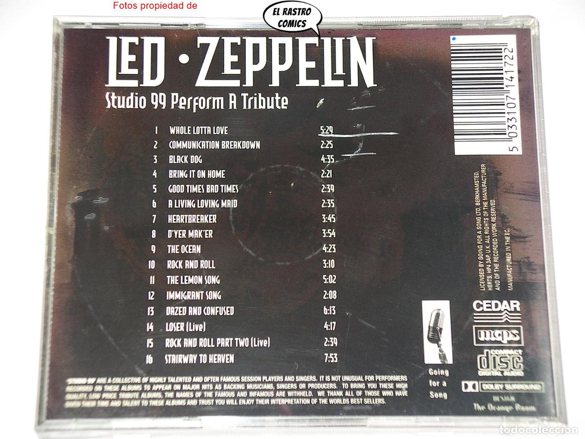 CDs de m&uacute;sica: Led Zeppelin, A Tribute, Performed by Studio 99, CD Cedar, excelente estado - Foto 2