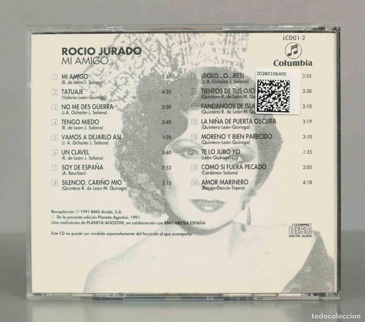 CDs de m&uacute;sica: CD. Rocio Jurado &ndash; Mi Amigo Y Otros &Eacute;xitos - Foto 2