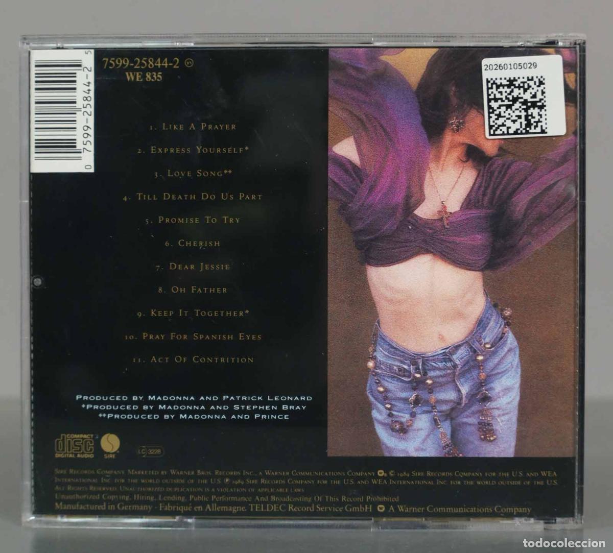 CDs de m&uacute;sica: CD. Madonna &ndash; Like A Prayer - Foto 2