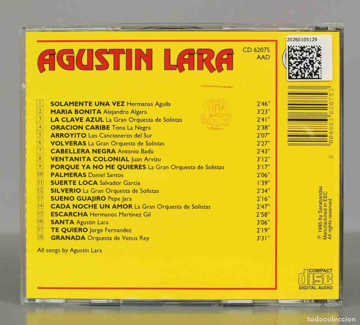 CDs de m&uacute;sica: CD. Various &ndash; Agustin Lara. - Foto 2