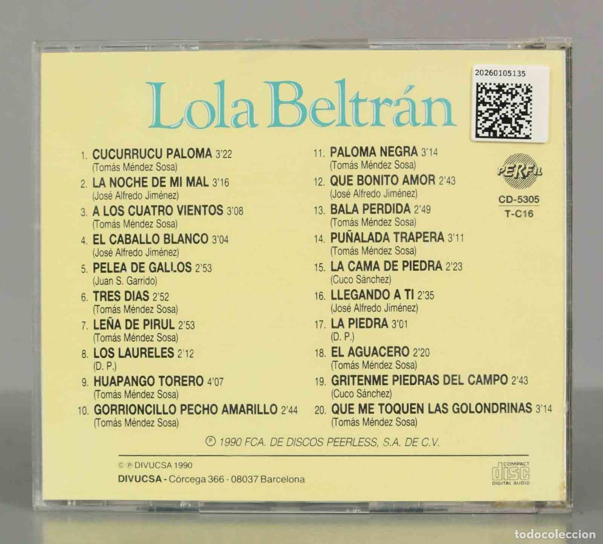 CDs de m&uacute;sica: CD. Lola Beltr&aacute;n &ndash; Grandes Exitos - Foto 2