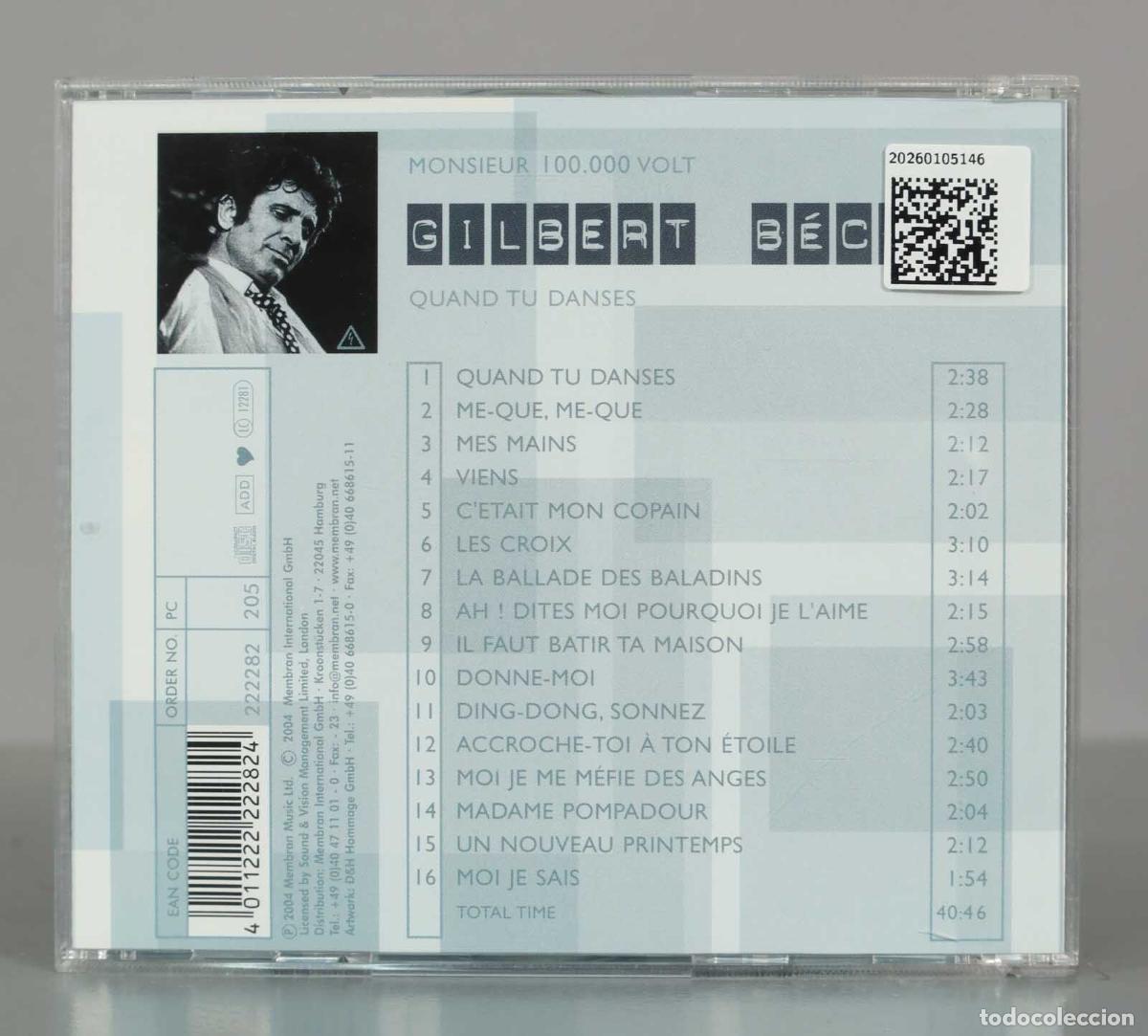 CDs de m&uacute;sica: CD. GILBERT B&Eacute;CAUD. QUAND TU DANSES. - Foto 2
