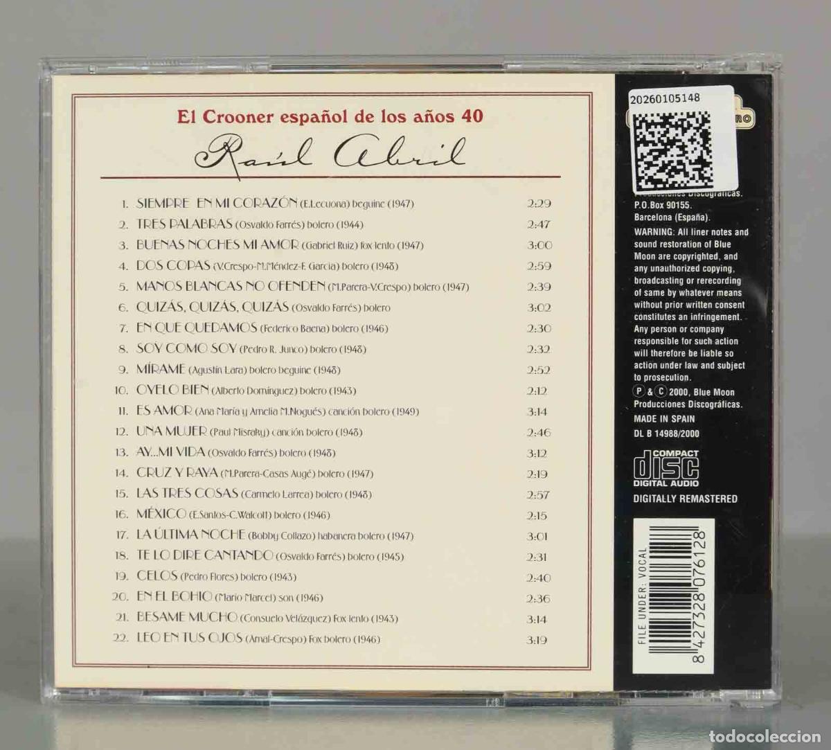 CDs de m&uacute;sica: CD. Ra&uacute;l Abril - En Que Quedamos - Foto 2