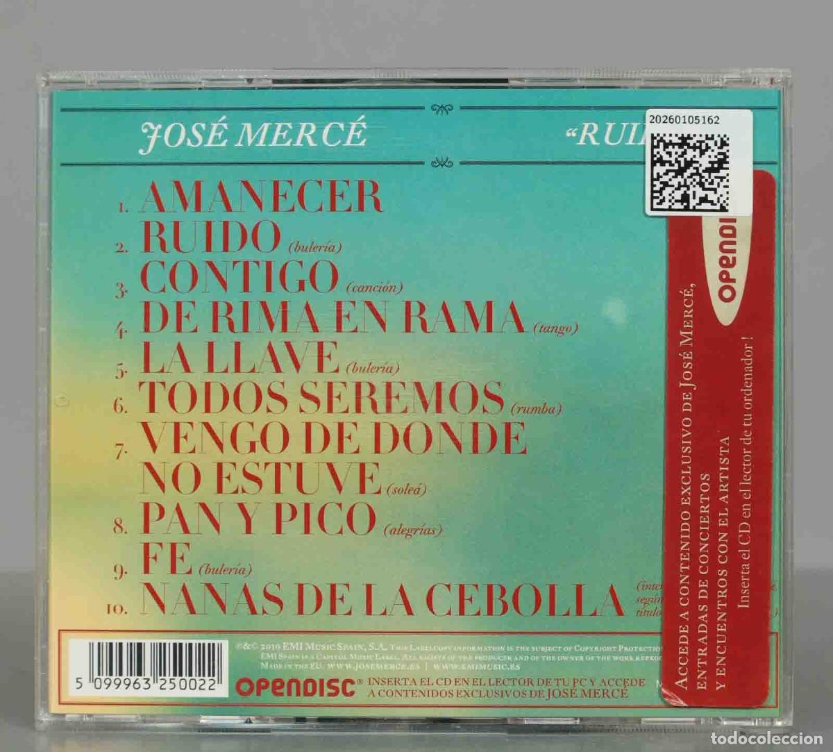 CDs de m&uacute;sica: CD. Jos&eacute; Merc&eacute; &ndash; Ruido - Foto 2