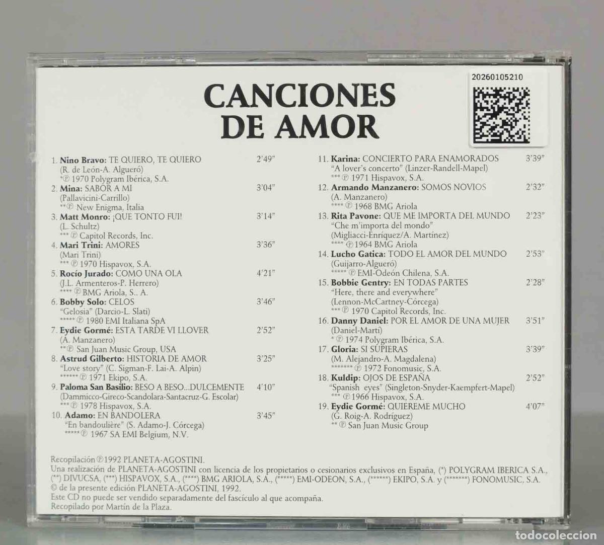 CDs de m&uacute;sica: CD. Canciones de amor. - Foto 2