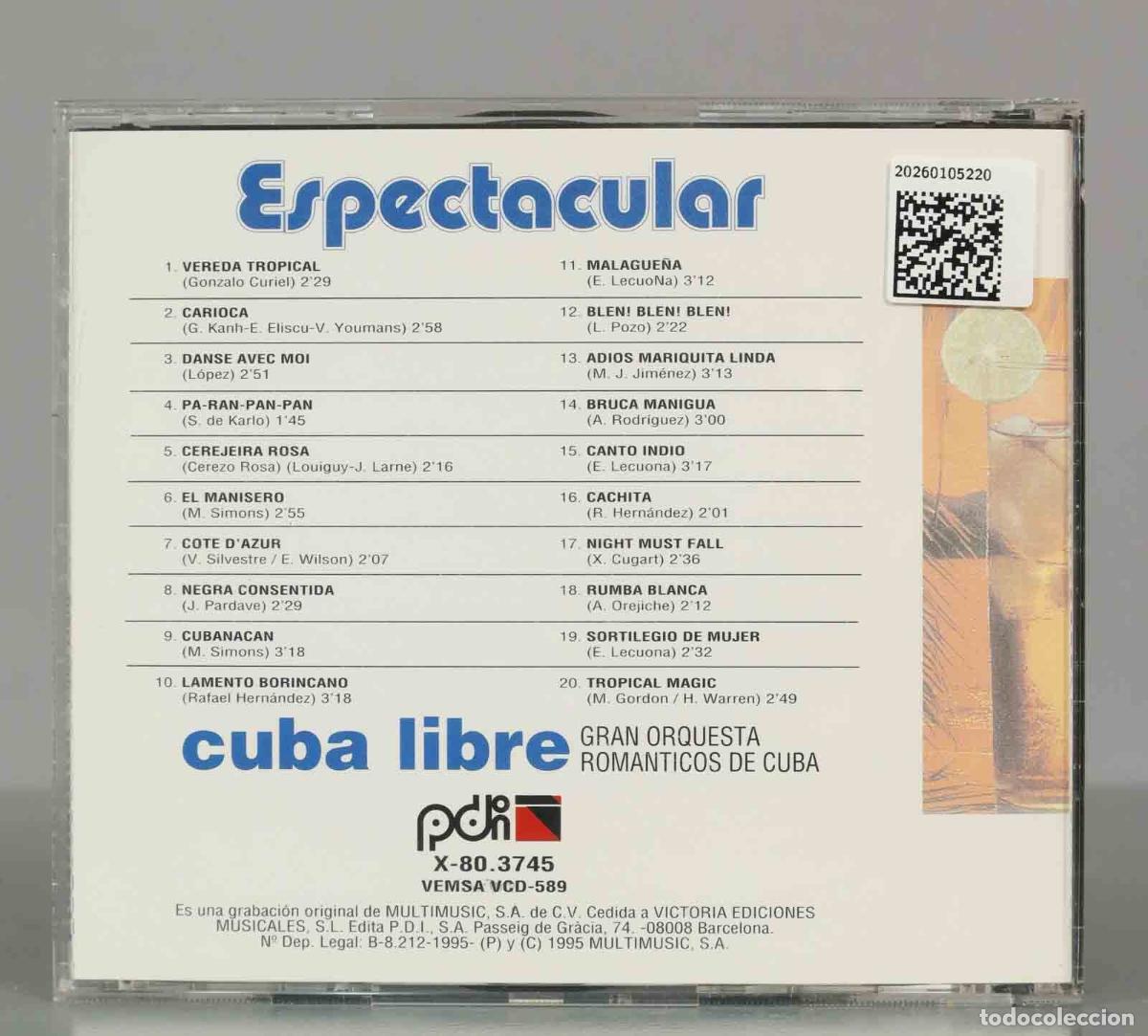 CDs de m&uacute;sica: CD. ESPECTACULAR CUBA LIBRE. - Foto 2