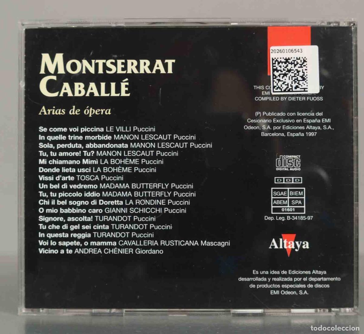 CDs de m&uacute;sica: CD. MONTSERRAT CABALL&Eacute; - Arias de &oacute;pera. - Foto 2