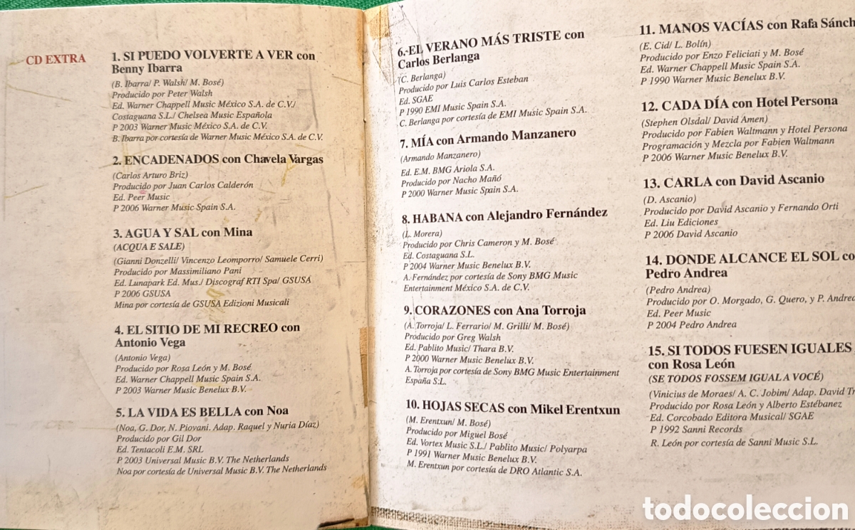 CDs de m&uacute;sica: CD Miguel Bos&eacute; de Duetos PAPITO - Foto 12