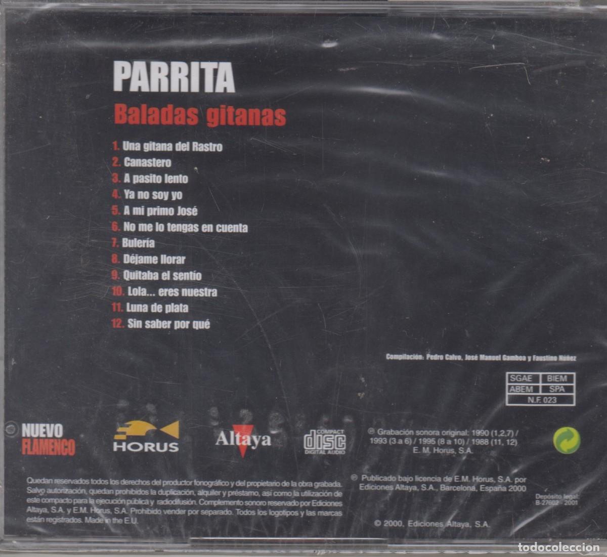 CDs de m&uacute;sica: Parrita cd Baladas gitanas 2000 (Precintado) - Foto 2